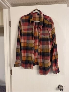 Patagonia Plaid Flannel Shirt in Red, Mustard & Navy